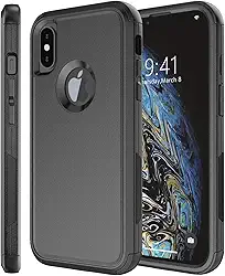 Capa genuína para iPhone Xs/iPhone X [à prova de choque] [à prova de queda] [à prova de poeira], capa de proteção resistente para Apple iPhone X/XS 5,8 polegadas preta