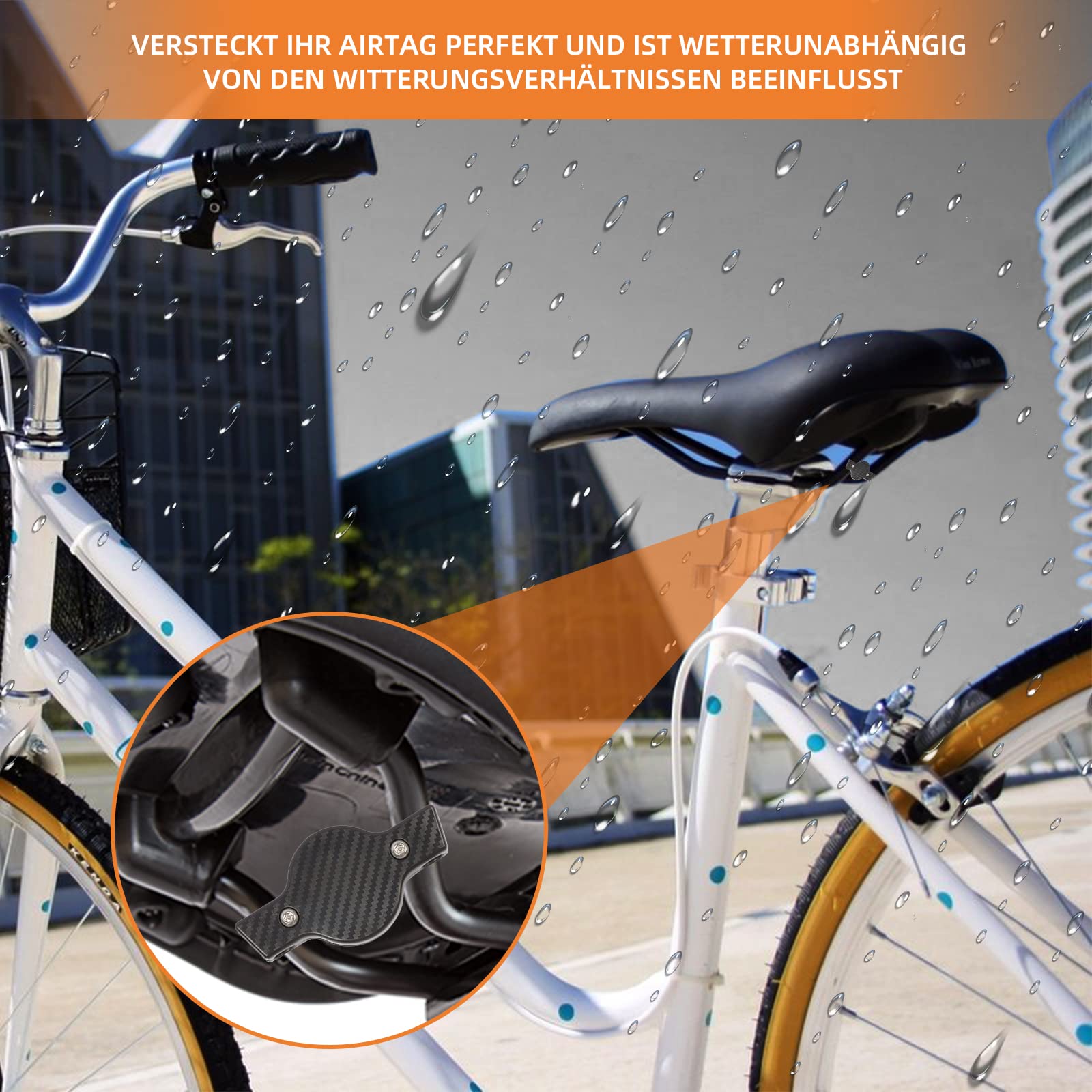 Hainue AirTag Fahrrad Diebstahlschutz Air Tag Fahrradhalterung AirTag Mountainbike Anti-Diebstahlschutz Mit Schrauben & Werkzeug Leichte Montage für BikeTag Saddle Airtag Satte Elektronik & Foto