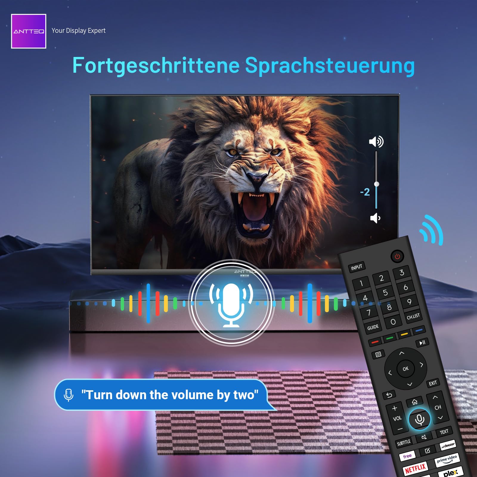 Antteq Vita Televisor Smart TV 32 Pulgadas (81 cm) con Bluetooth, Dolby Audio, WiFi, App Store, Compartir a TV, Netflix/Youtube/Pluto TV, Modelo 2026, V32-AH3Q1D-BT(HD Ready)