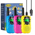 Walkie Talkies for Kids Rechargeable, 2000 mAH Last 3-4 Days 2 Way Radios Toys for 3-12 Year Old Boys Girls to Outside, Camping, Hiking Christmas Birthday Holiday Stocking Stuffers Presents