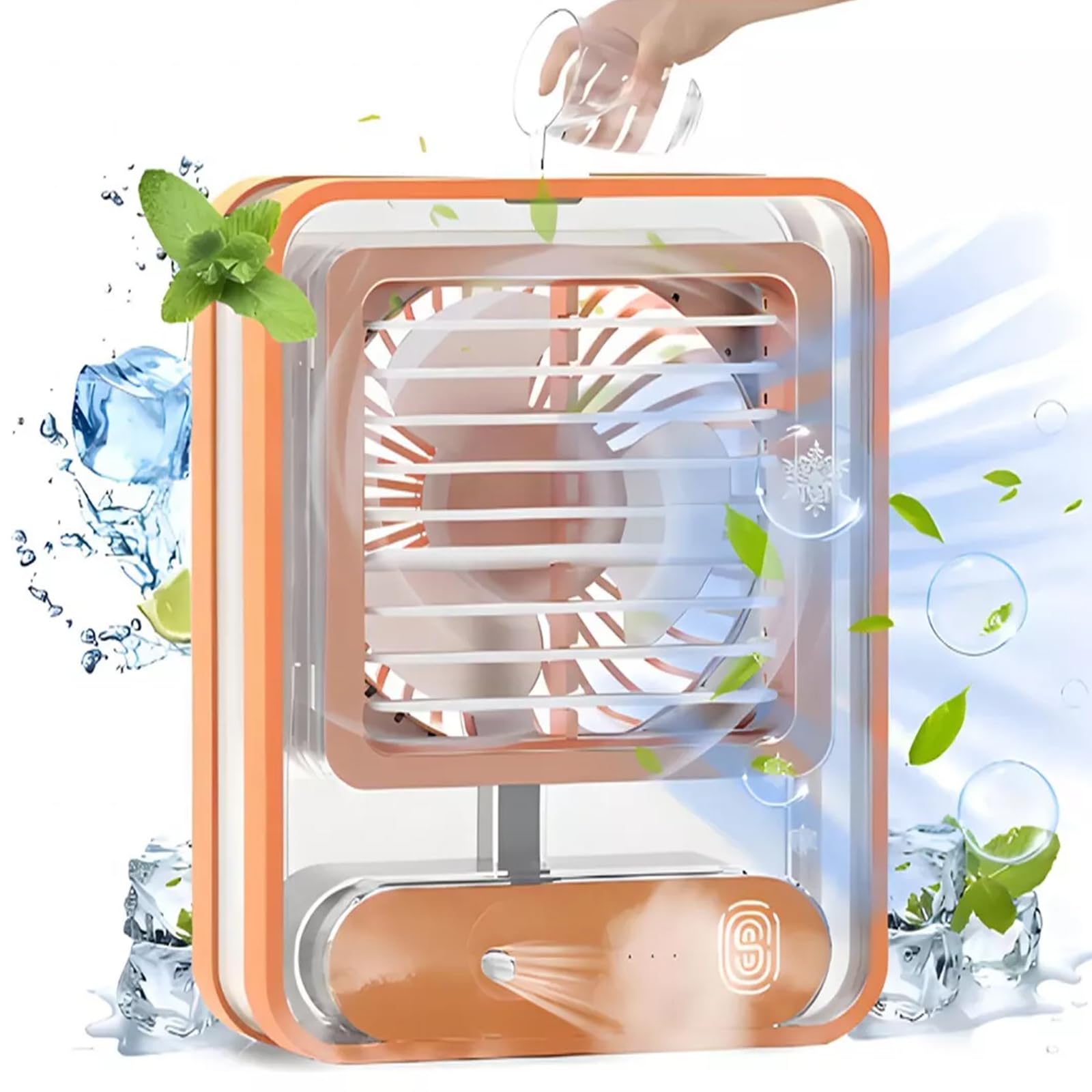 Mabron Lipzie Rechargeable Battery Operated Mini USB Fan With Mist Water Spray Mini Cooler With LED Night Light Mini AC Personal Air Cooler Desk Fan for Office Kitchen Home_d2 (B0D1S78272) Amazon Price History, Amazon Price Tracker