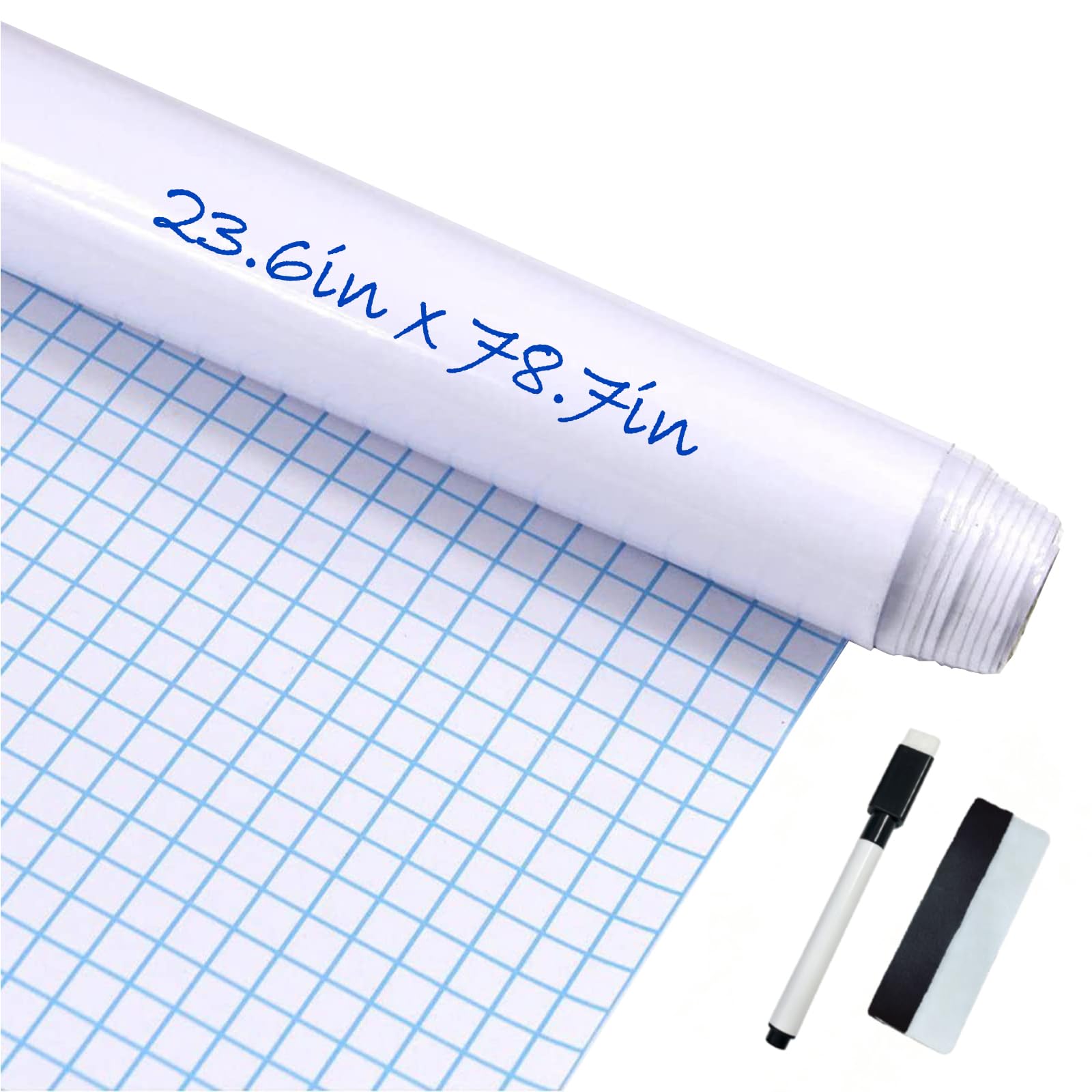 Lavagna bianca adesiva da parete 60 x 200 cm multifunzione ardesia cancellabile grande adesivo da parete rullo adesivo Whitebord pennarello per la scuola ufficio casa frigorifero