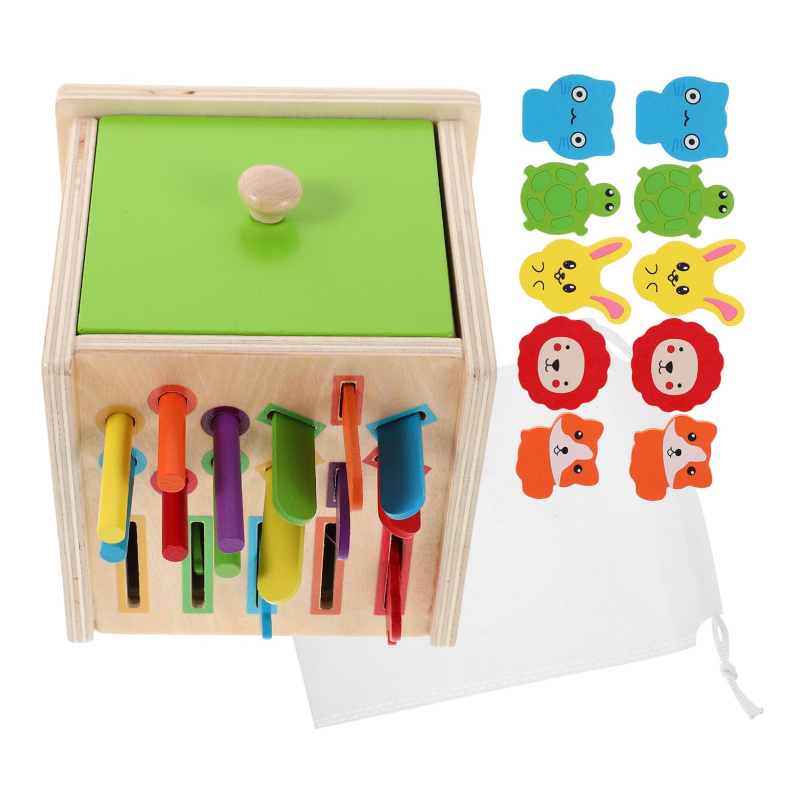 UKCOCO Montessori de Clasificación de de Madera Sólida para Años Juguete Educativo Visual y Cognitivo Colores y Geométricas para Desarrollo Temprano