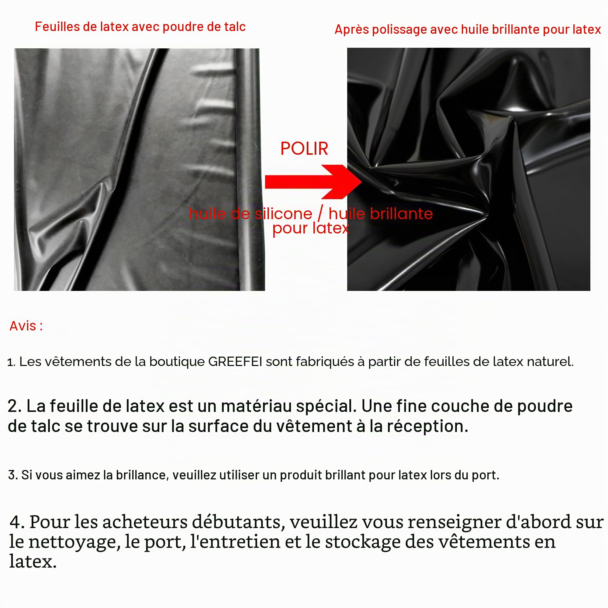 Leggings en Latex en Forme de U Noir,Pantalons en Caoutchouc pour Femme avec Fermeture éclair à l'entrejambe Fait Main