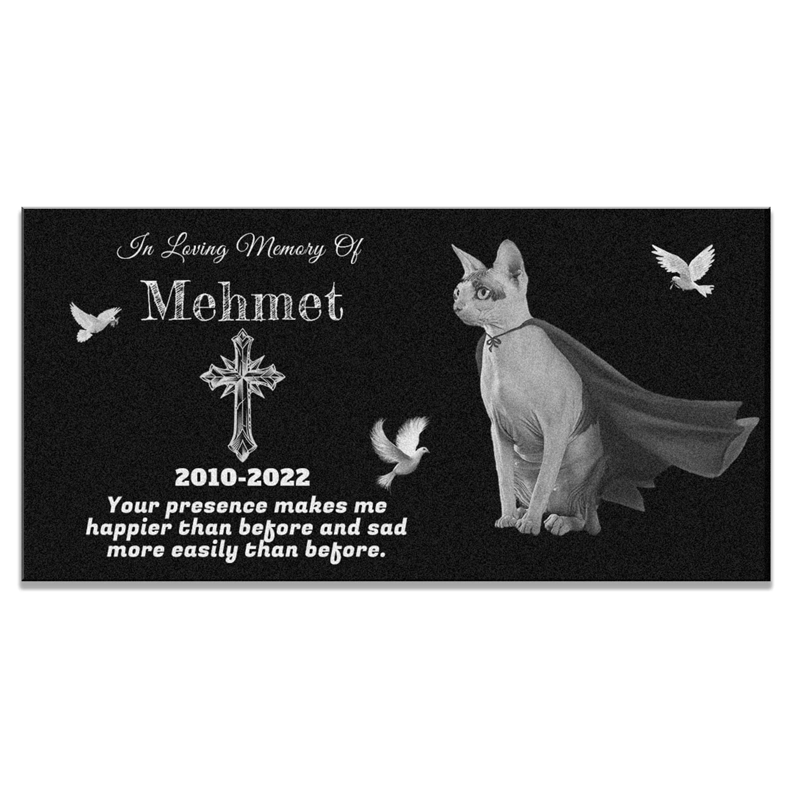 LIPHCEF Dog Memorial Gifts,Dog Memorial Stone,Pet Grave Markers Personalized,Pet Headstone,Cat Memorial? Heart-Shaped? (Rectangle, 12 inch)