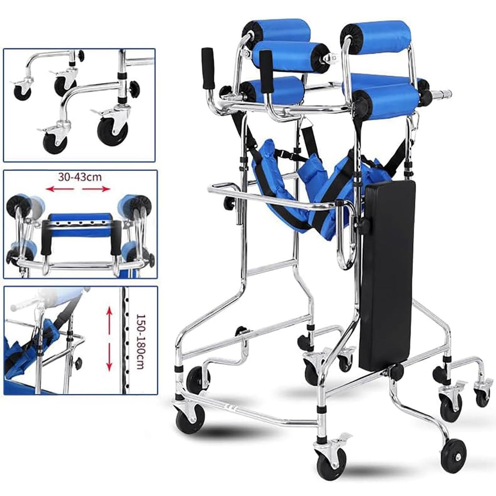 Deambulatore con Sedile per Anziani, Rollator a 4 Ruote, Freni in Piedi Deambulatore Mobilità E Ausili per La Vita Quotidiana Ausili per Anziani Adulti, Altezza Regolabile