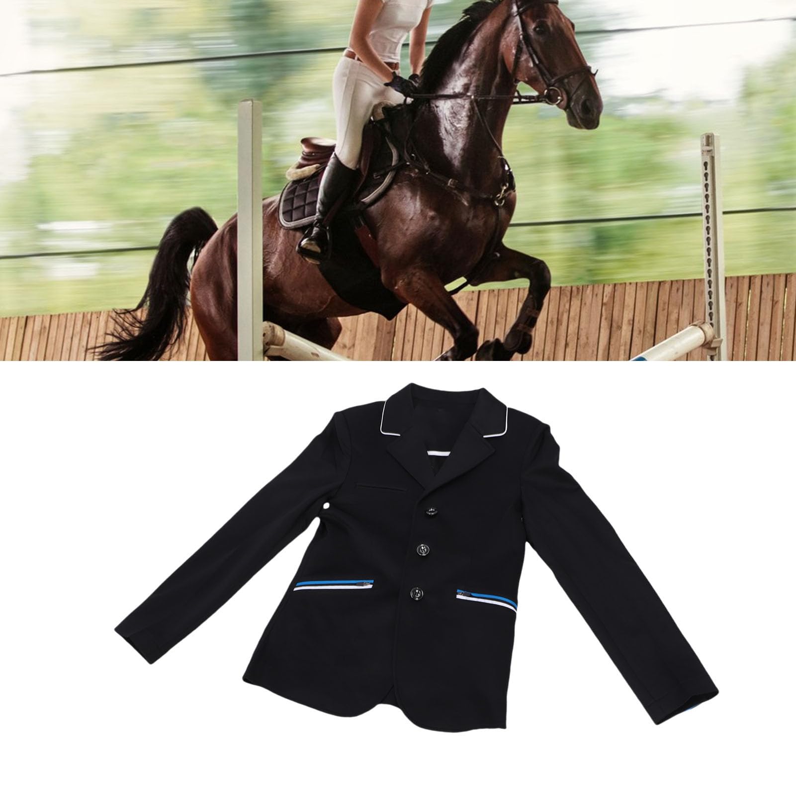 Chrees Chaqueta de Equitación Infantil, Transpirable, Ligera y Elegante, con Diseño Unisex, Ideal para Entrenamiento, Competición y Uso diario. (160)
