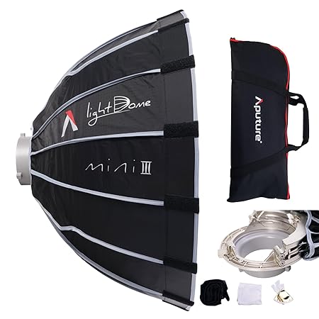 Aputure Light Dome Mini III Softbox, 22.8''/60cm, Bowens Mount, Includes Diffusion, Grid, Carrying Bag