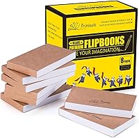 Vista 1 de PRIMBEEKS Premium Cuadernos Abatables en Blanco, Kit de 720 Hojas (1440 Páginas) Sin Sangría, Papel de Dibujo de 4.5" x 2.5" para Animación