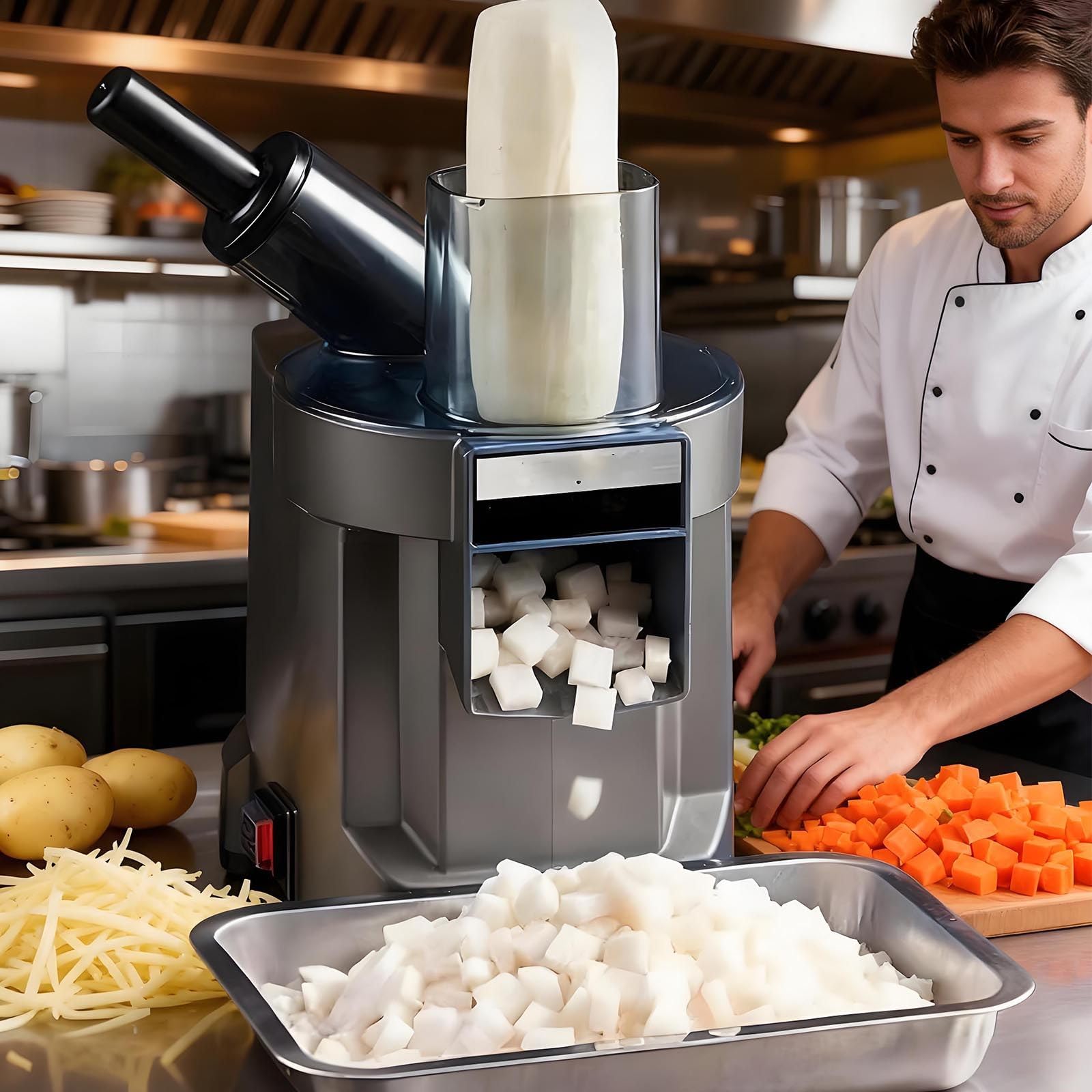 Lealovengzh C Electri Vegetable Hopper, 100W Ommercial Vegetable Dicer Food Processor Veggie Food Utter Stainless Steel Automati Shredded For Onion Potato Abbage Fruit Slicer