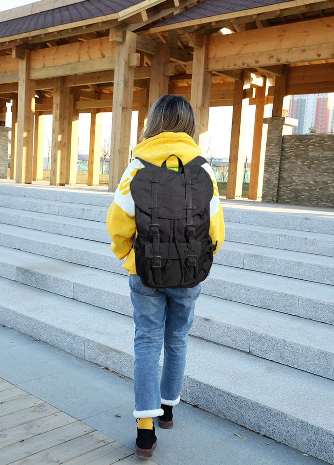 EverVanz Zaino in Tela per Computer Portatile da 15", Borsa per Scuola Viaggi Escursioni