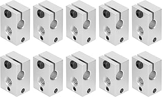 Aluminum Heating Block 3D Printer Heater Heating Block for V6 PT100 for Compatible with Pt100 Sensor with Silicone