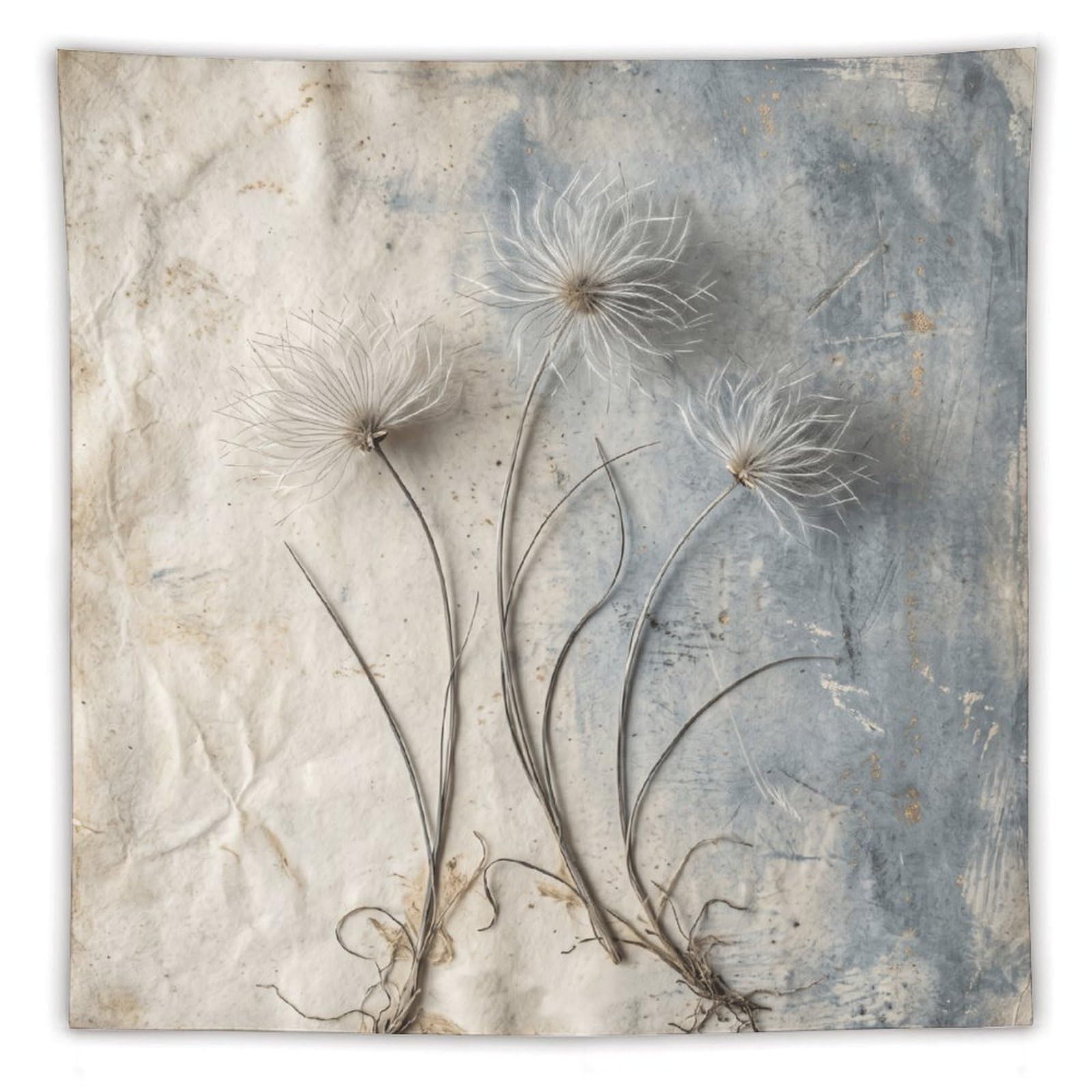 H3B8U2Y5 Botanical Dandelion Stems Wall Tapestry, College Dorm