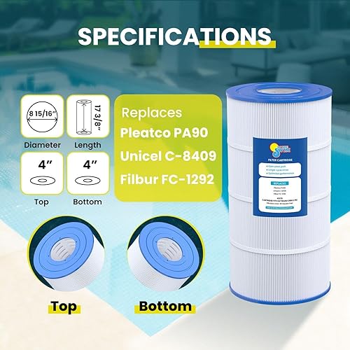 Miniatura 4 de In The Swim Cartucho de filtro de piscina estándar de repuesto para filtro Hayward Star Clear Plus C900