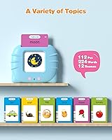 Vista 2 de Tarjetas Flash Parlantes para Niños Pequeños de 1, 2, 3, 4 Años, Aprendizaje de Idiomas Montessori con 224 Palabras, Terapia del Habla de Bolsillo