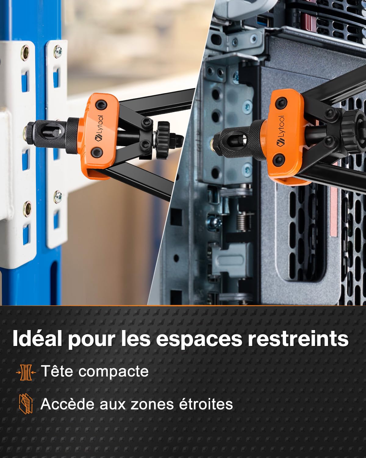 Lytool Pince-a-Insert Fileté 14",6 Mandrins Métriques, 70 Écrous, M3-M10 | Pince-à-Écrou-Fileté Avec Étui de Transport Robuste,M6 Est Sur La Pince à Écrou 2 Goupilles de Verrouillage