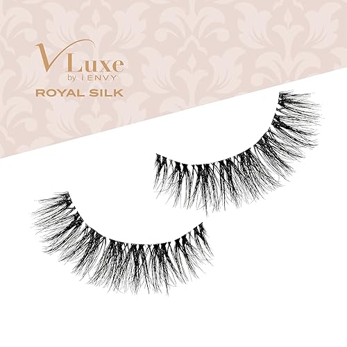 Miniatura 2 de VLuxe Pestañas postizas, pestañas lujosas de seda real, pestañas esponjosas, volumen y rizo súper naturales, ligeras y cómodas (mujer)