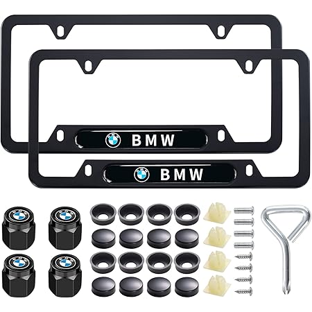 Amazon.com: BMW License Plate Frame with BMW Wording (Silver) : Automotive