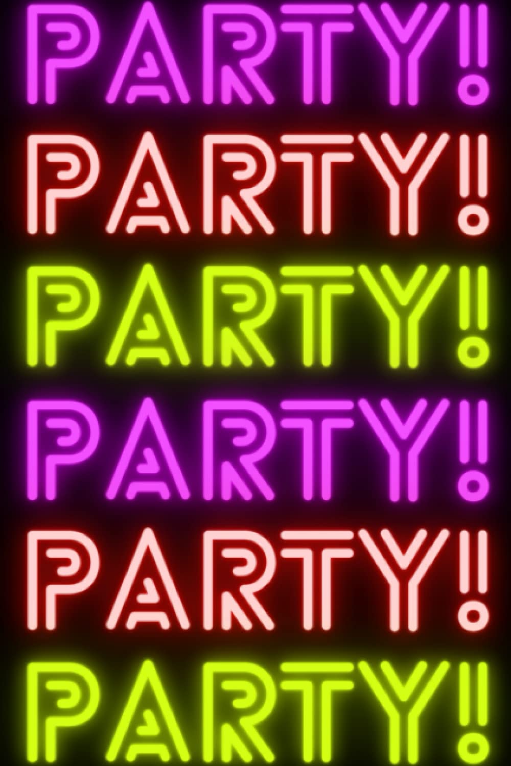 Notebook: Neon Lights Party Notebook/Journal/ lined pages/120 pages: Size: 6 x 9