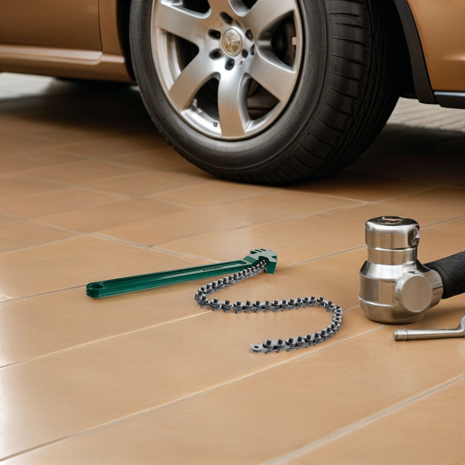 Clé à Chaîne à Cliquet 12 Pouces en Acier Carbone Lot de 2 Clé Robuste pour et Filtre à Eau Outil Antidérapant Polyvalent pour Entretien Automobile et Réparation Moteur