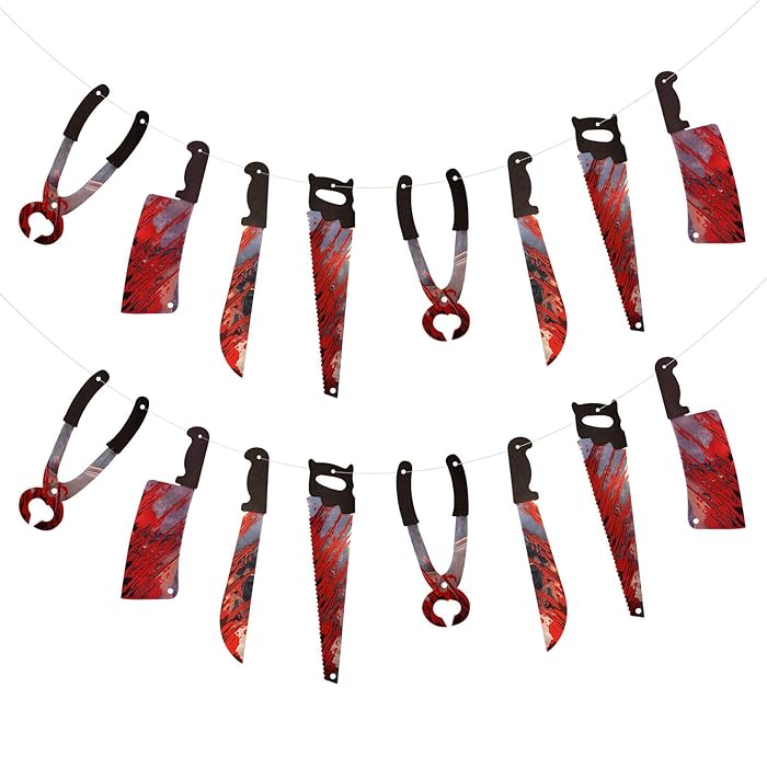 Buy ZERHOK Bloody Weapon Garland, 2pack Halloween Hanging Decorations