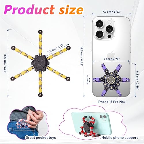 Miniatura 26 de Fidget Spinners transformables de 32 piezas para niños y adultos, juguetes sensoriales para aliviar el estrés para niños y niñas, juguetes