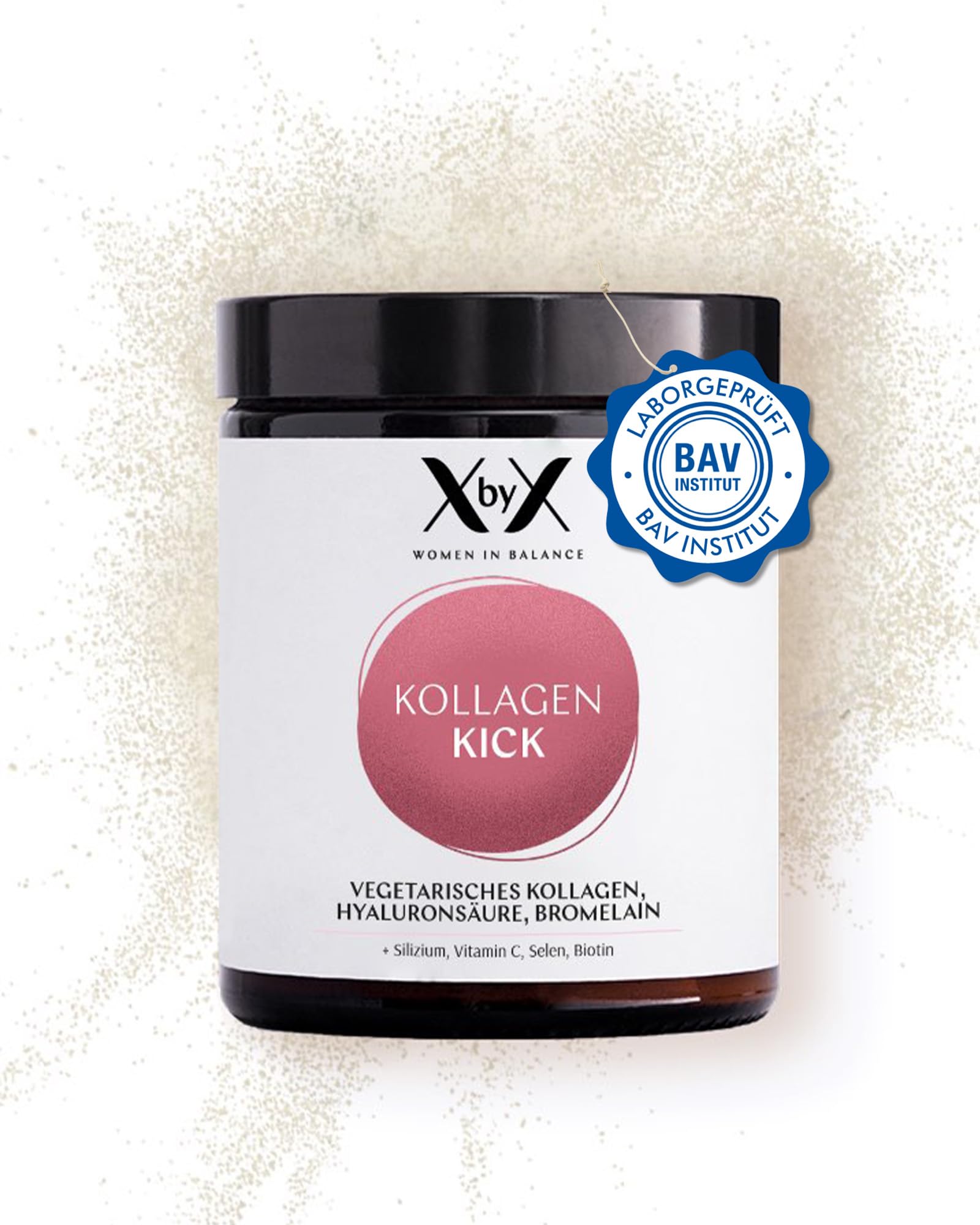XbyX Kollagen Kick 90 g | 45 Portionen | Vegetarisches Premium Kollagen Pulver | Typ 1, 5 und 10 Kollagen | Aus Deutschland
