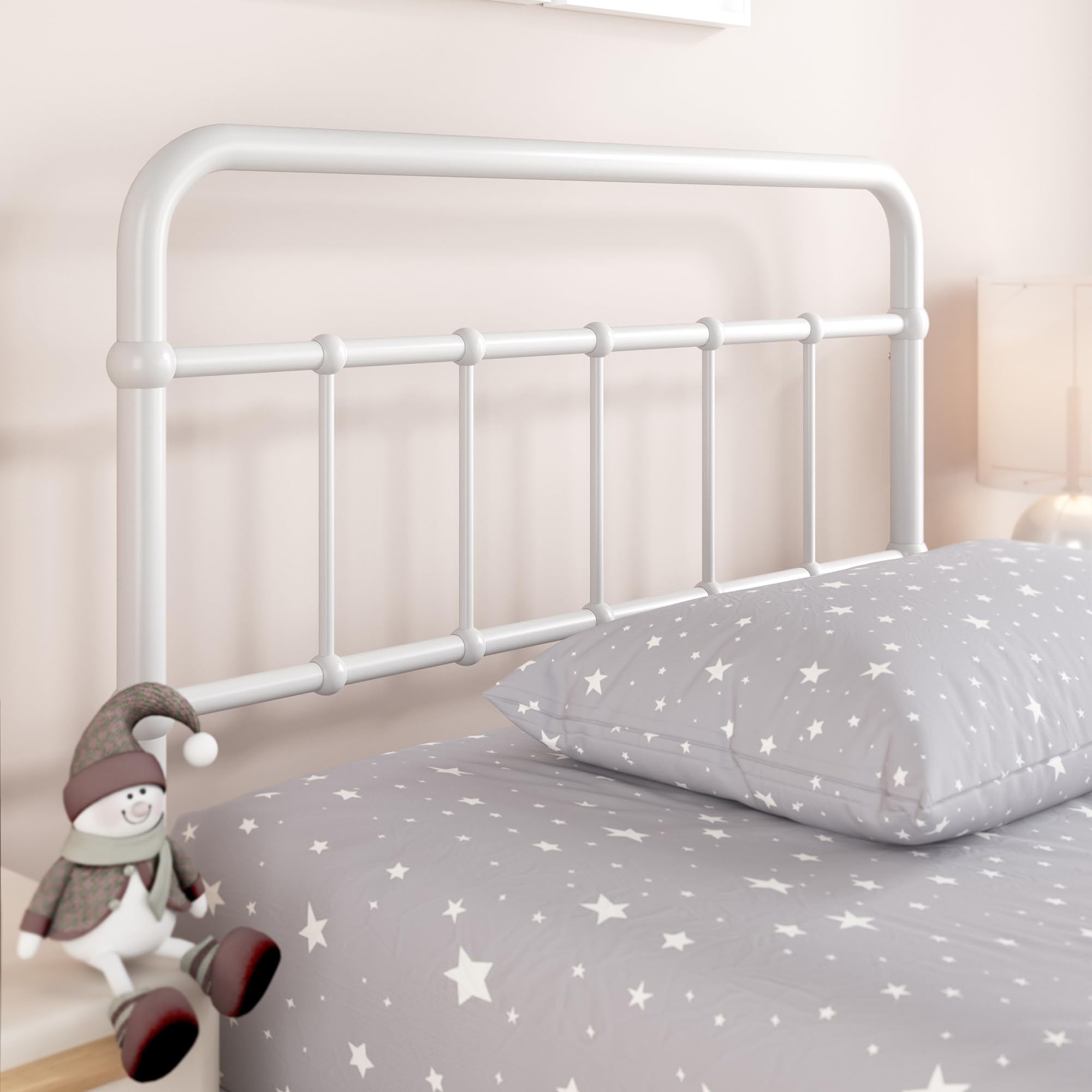 Zinus Florence łóżko 90 x 200 cm – wysokość 30 cm z miejscem do przechowywania pod łóżkiem – metalowa rama łóżka platformowego z zagłówkiem i podnóżkiem – czarne
