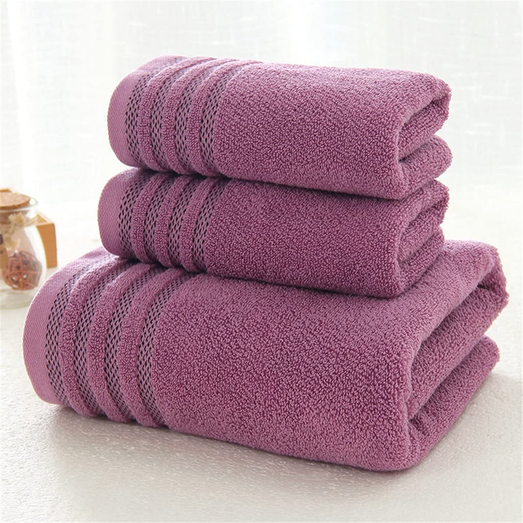 Cotton Towel Bath Towel of Three Sets Solid Color Thicken Bathroom Towels Set Soft Comfortable