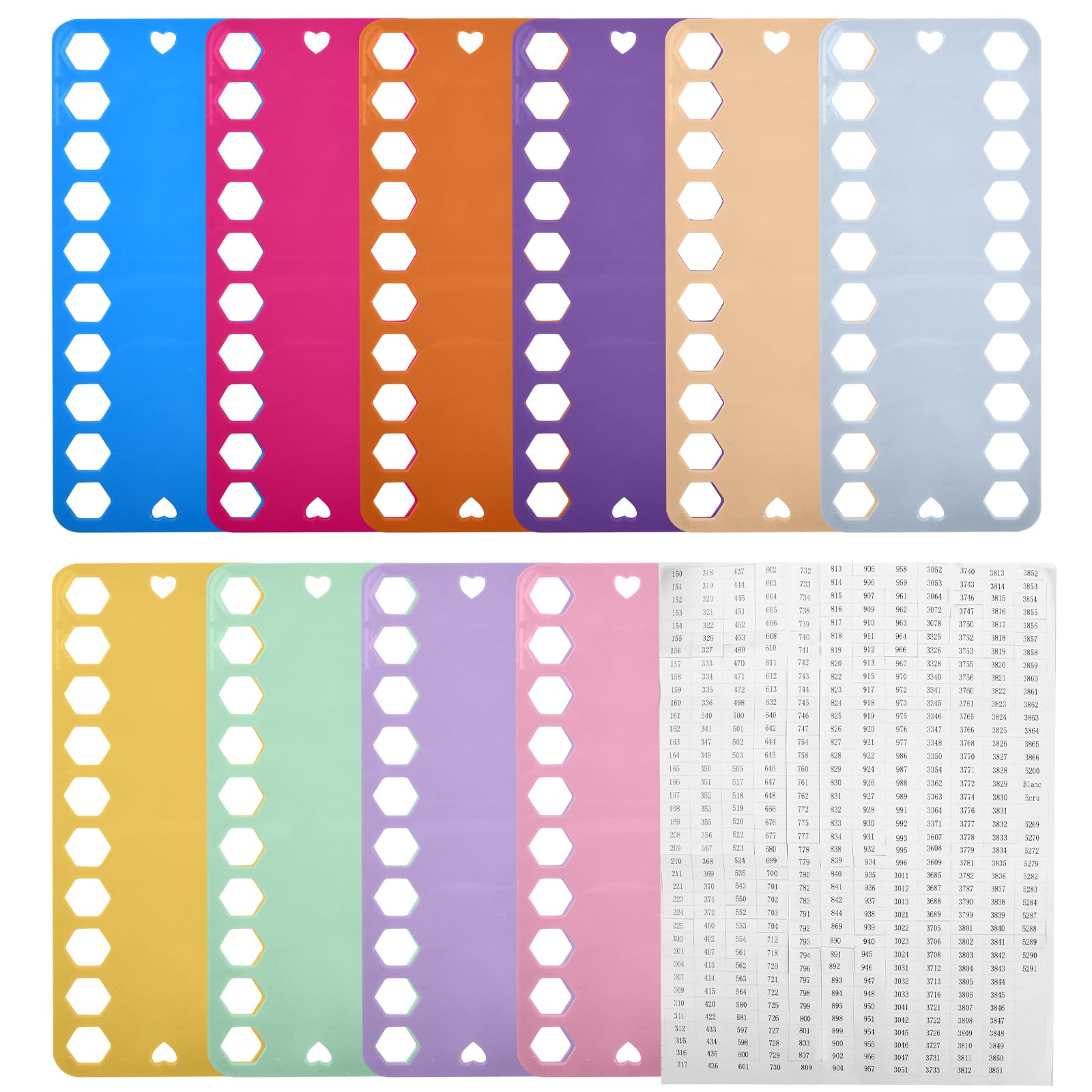 10 Organizer Per Filo Ricamo In Plastica - Portafilo Per Punto Croce, 20 Posti, Multicolore - Foto 2