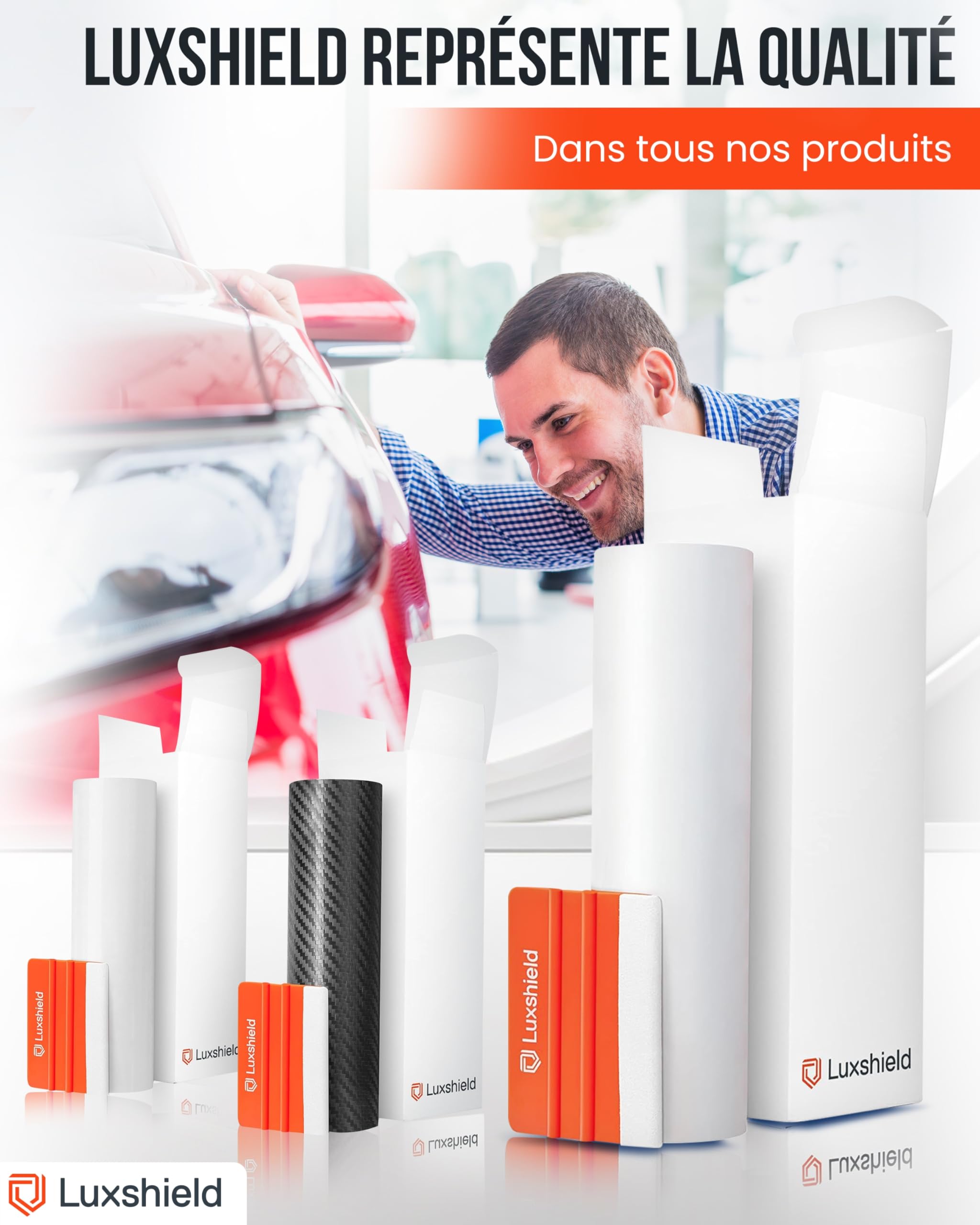 Luxshield Film de protection de peinture 15x200cm pour voitures, motos, vélos - autocollant, au mètre, transparent mat, fabriqué en Allemagne