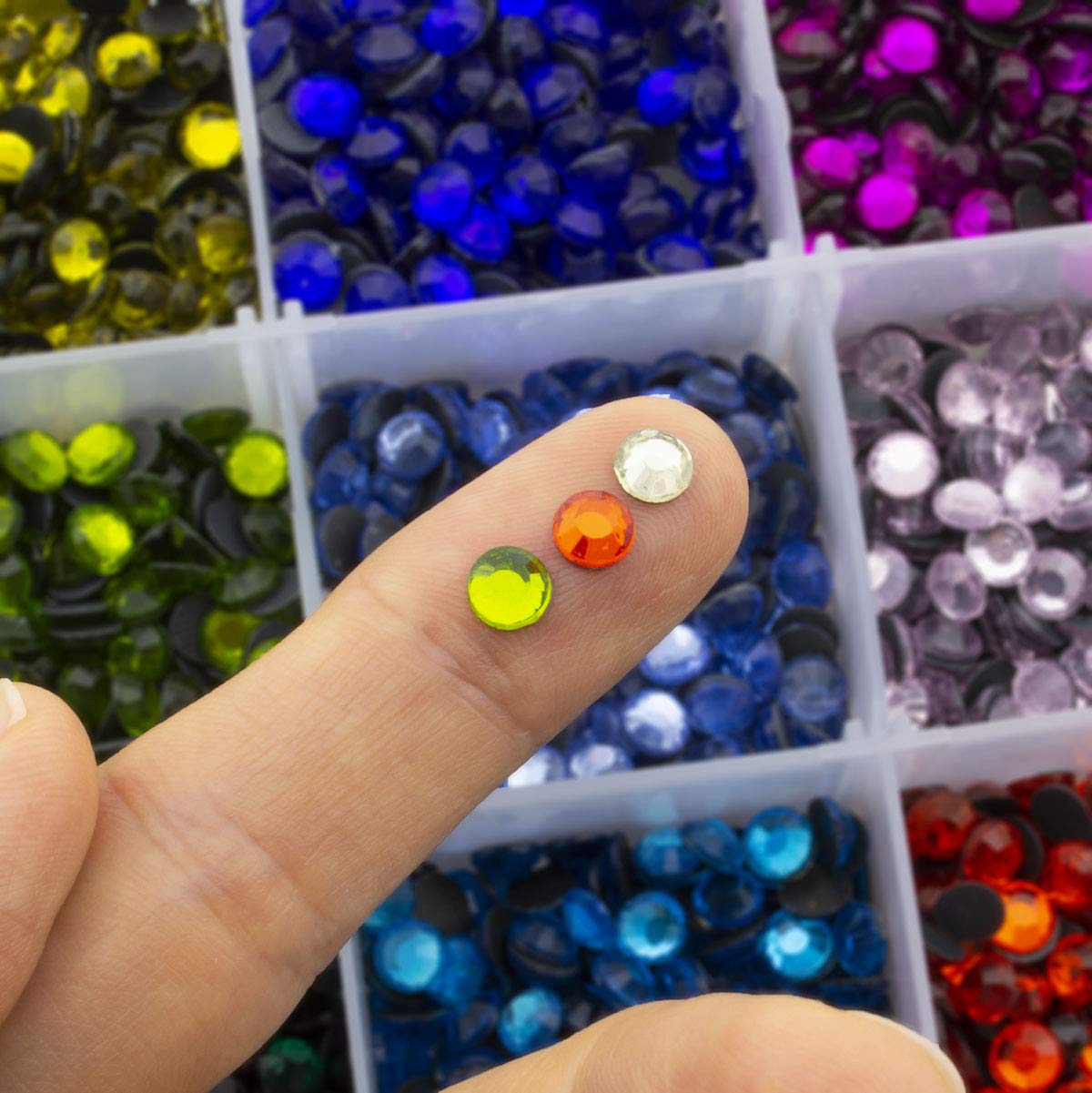 Summer-Ray SS10 2.8mm Hot Fix Rhinestones - 10,800-Piece Assorted Colors In Storage Box