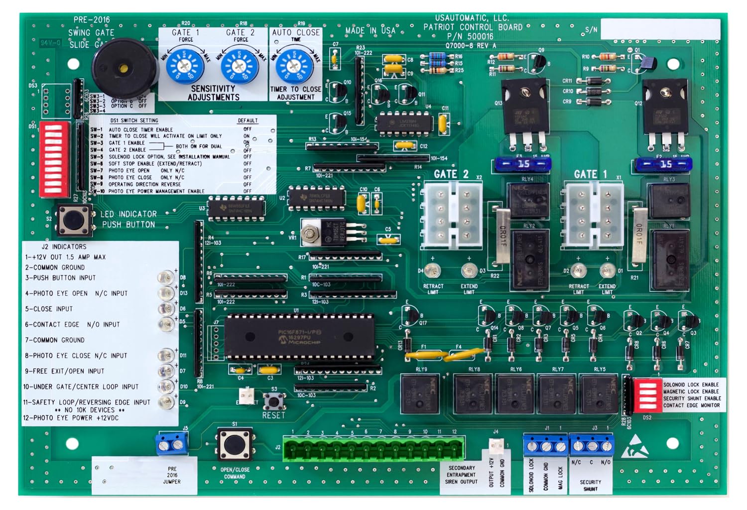US Automatic 500016 Main Logic Control Board