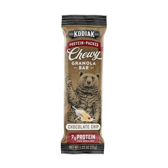 Kodiak Chewy Granola Bars, Chocolate Chip, High Protein, 5ct