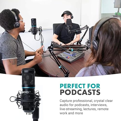Miniatura 2 de Movo PC-M6 Micrófono de condensador cardioide universal con XLR y 0.138 in, soporte de choque y parabrisas - Perfecto para podcasting, transmisión