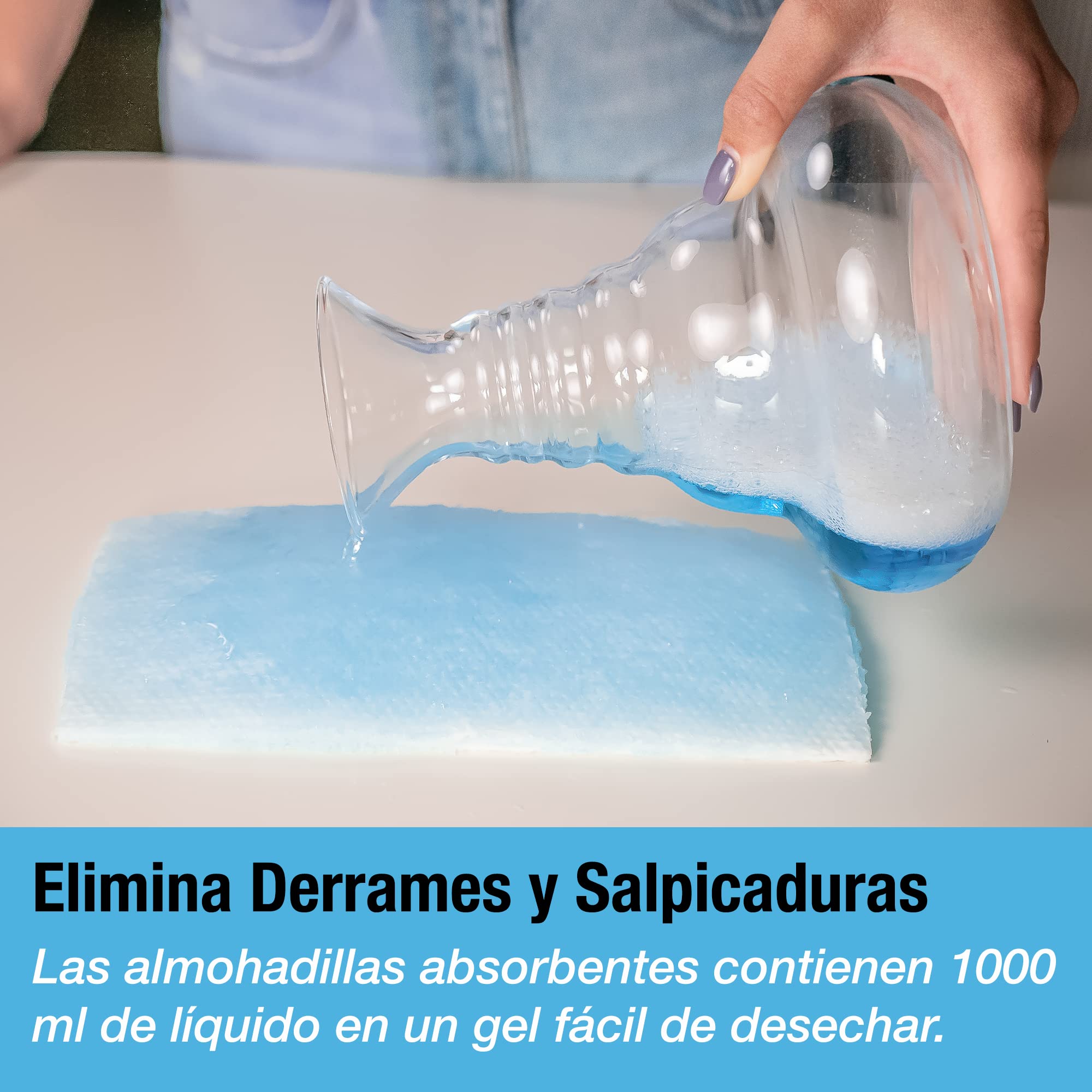 Tilcare Paquete de 50 Protectores de orinales con Almohadillas Superabsorbentes - para Inodoros portátiles y sillas de Inodoro estándar para Adultos - Protectores Desechables - Absorben hasta 1000ml