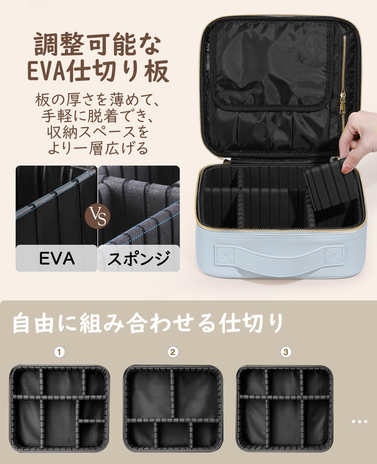 Amazon | メイクボックス 大容量 Luxspire メイクポーチ 可愛い プロ用