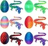 6 Pack 3d Printed Dragon,Winged Dragon Eggs With Dragon Inside, Dragon Egg Fidget Articulated Toy for Christmas Easter Birthdays and Holiday Decorations, Gifts for Kids and Adults