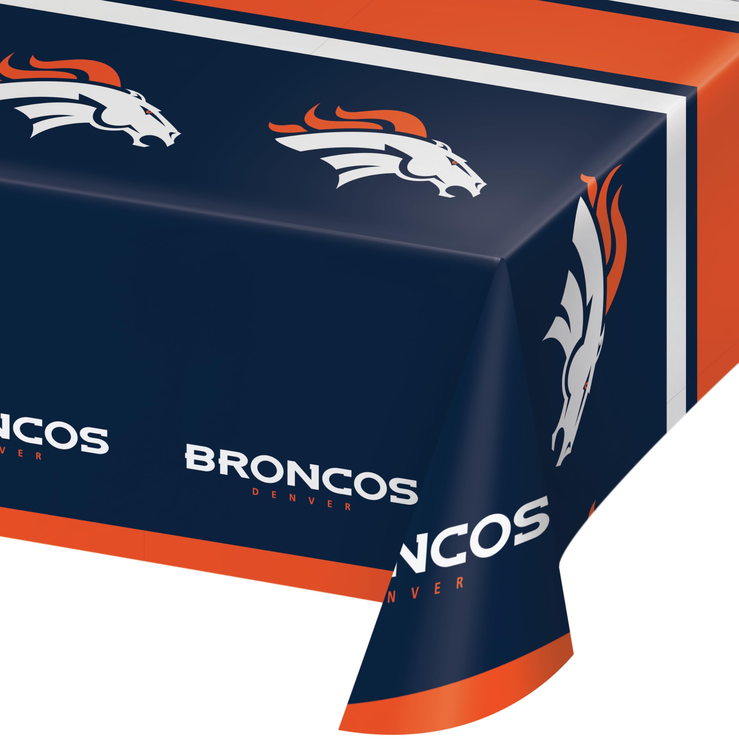 Trendware Denver Broncos Plastic Tablecloths, 3 ct, Officially Licensed