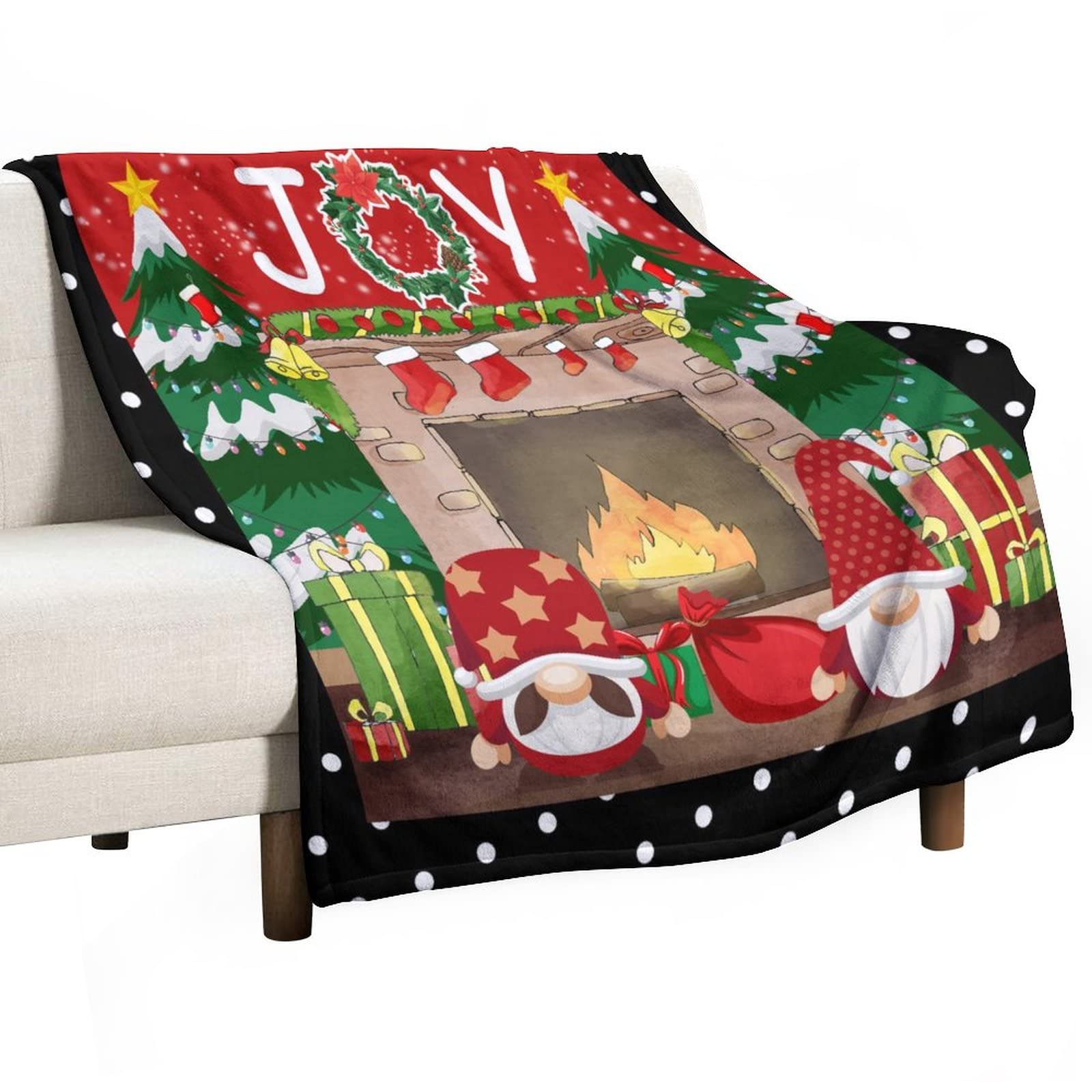 Couverture chaude de Noël plaid canapé jeté de lit à pois 130x150