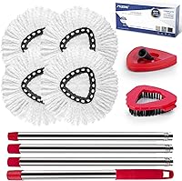 Vista 1 de Cabezal de Trapeador Giratorio de Repuesto Base Mango Compatible con Sistema de 1 Tanque O Cedar EasyWring, 4 Cabezales de Repuesto de Trapeador, 1