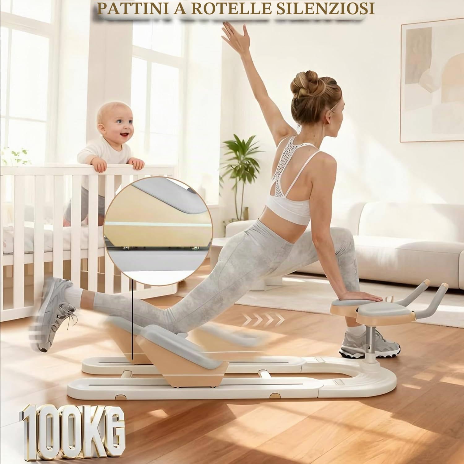 Spine Twist & Stretch Trainer for Home Gym - Spinal Support Machine with Phone Holder for Abdominal Workout, Waist Toning And Leg Stretching Waist Toning And Leg Stretching