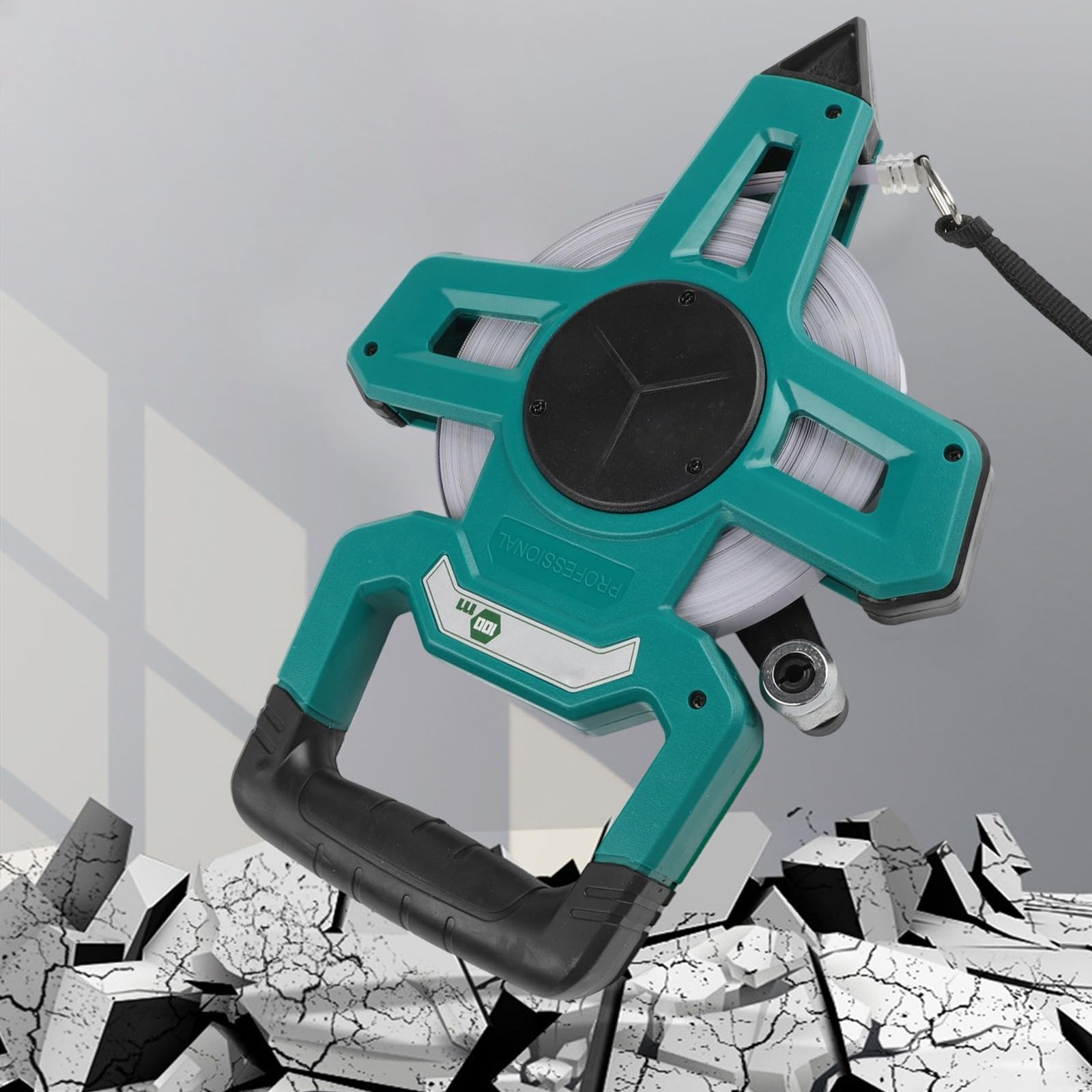 Metro a nastro grande, nastro di misurazione in acciaio, righello portatile per terra, 30 m/50 m/100 m, per strumenti ingegneristici pesanti per costruzioni, topografia, paesaggistica, verde (100 m)