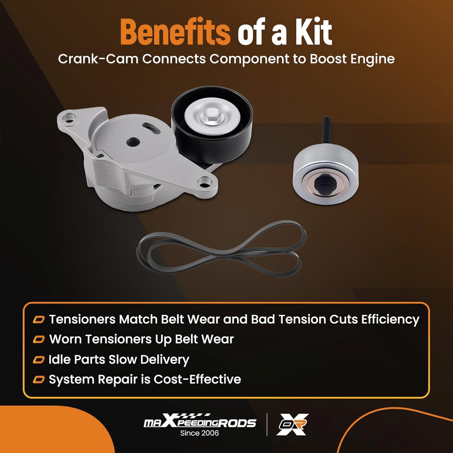 maXpeedingrods Drive Belt Tensioner Idler Pulley Serpentine Belt for Ram 1500 C/V Dodge Grand Caravan Charger Durango Chrysler 200 300 Town & Country Journey 39282 (12610680 GMC Acadia 2013-2016)