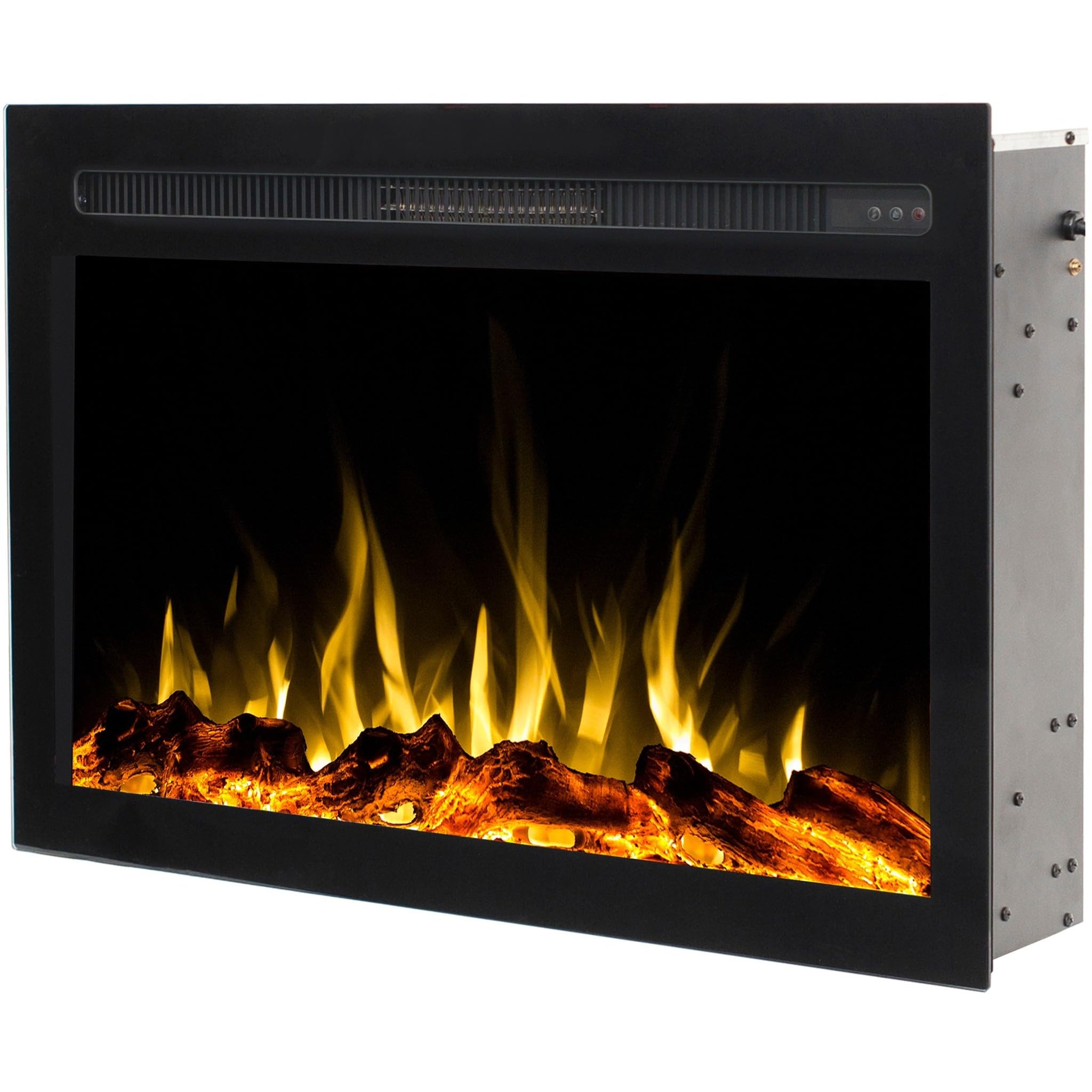 Infinity Insert Electrique pour Cheminée Électrique - Feu Premium - Intégré - 81x14x50 cm - Cheminée LED avec Chauffage 750/1500 W