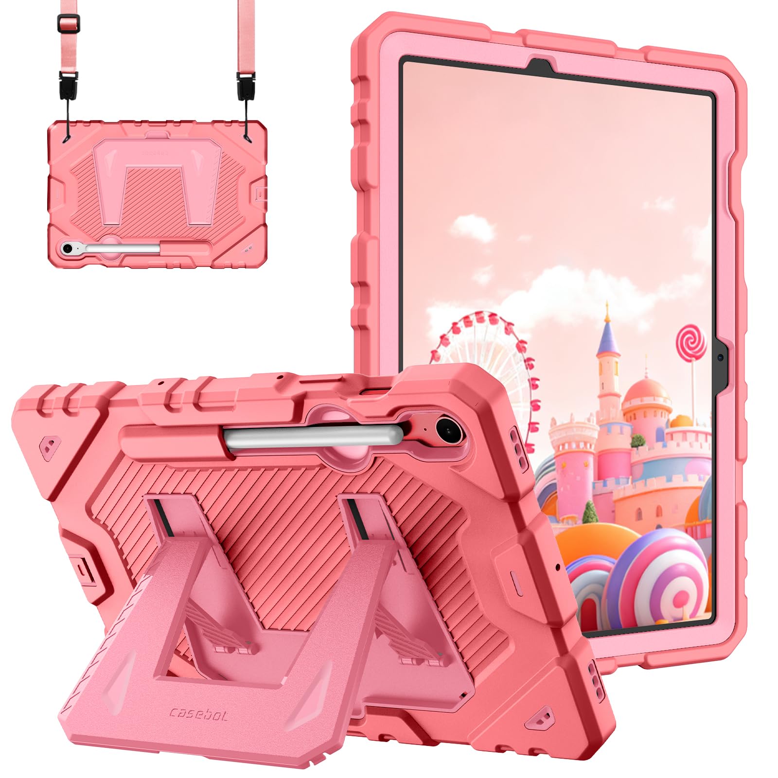 Fintie Kids Friendly Case for Samsung Galaxy Tab S10 Lite/ S10 FE/ S9 FE 10.9 Inch/Tab S9 11 Inch, Fully-Body Rugged Heavy Duty Shockproof Protective