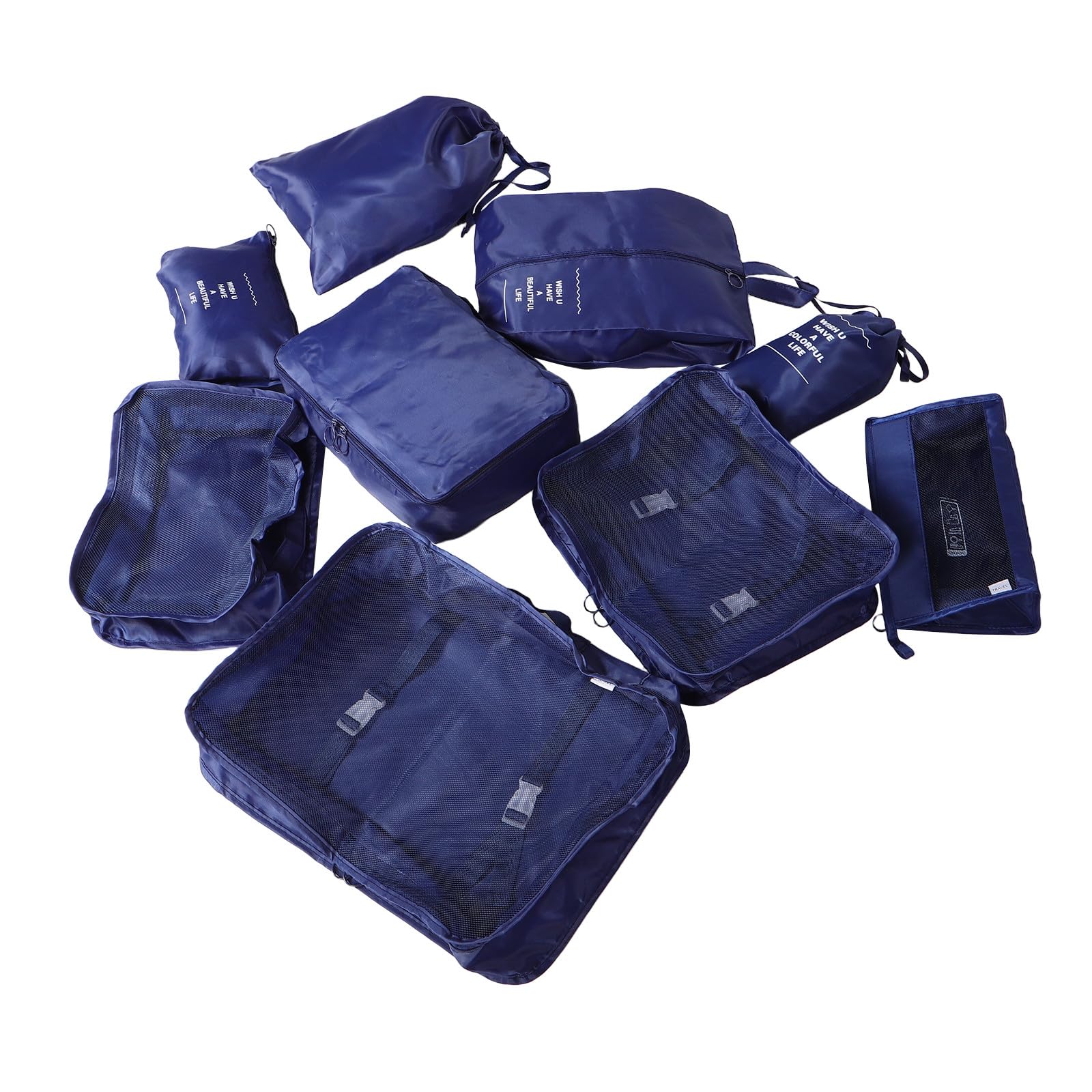 Organizadoras de Equipaje para Viaje Optimización de Espacio para Maletas Diseño Multifuncional Ligero Incluye Doble Bolsa y Neceser Esenciales para Viajes Avión