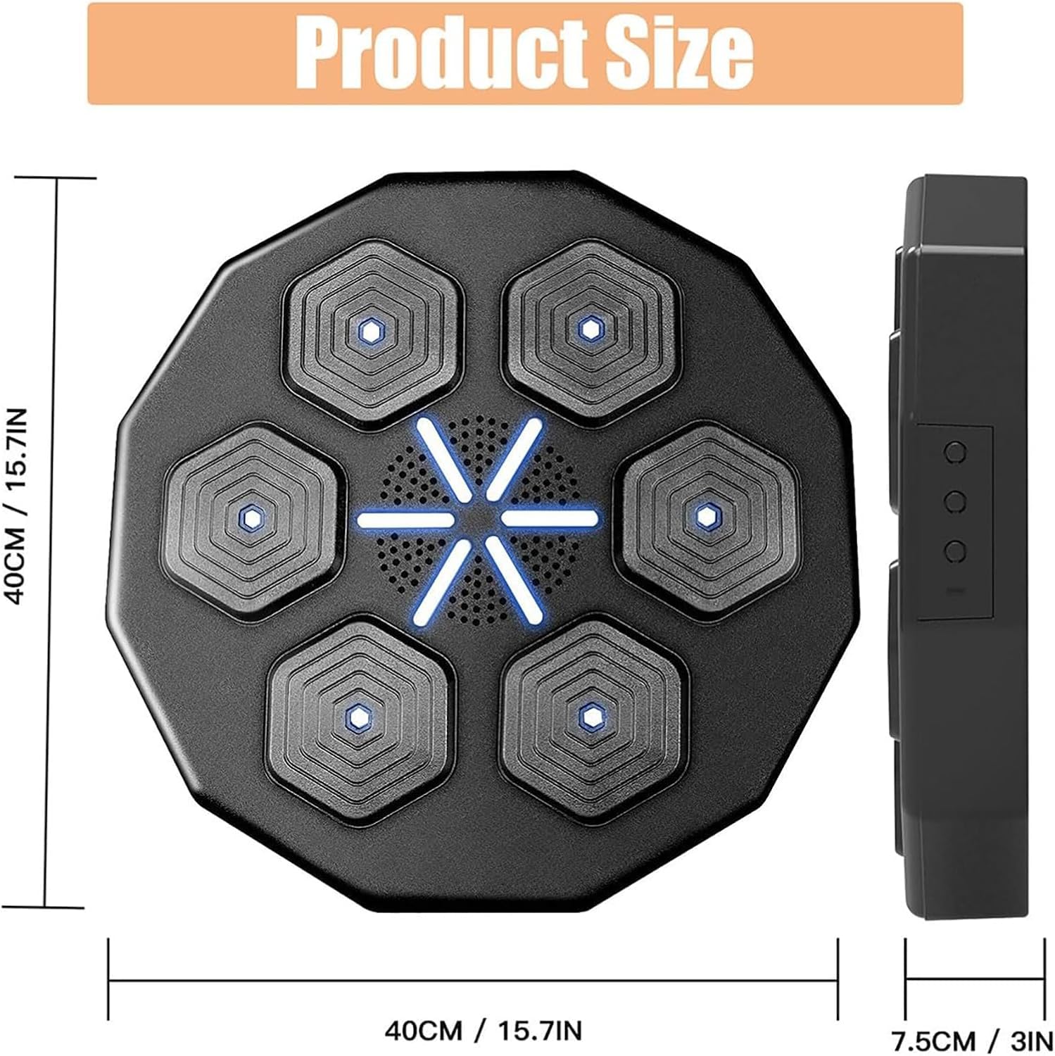 Inteligentna maszyna bokserska Bluetooth, montowany na ścianie, sprzęt fitness z muzyką i efektami świetlnymi, zawiera rękawice bokserskie do treningu w domu