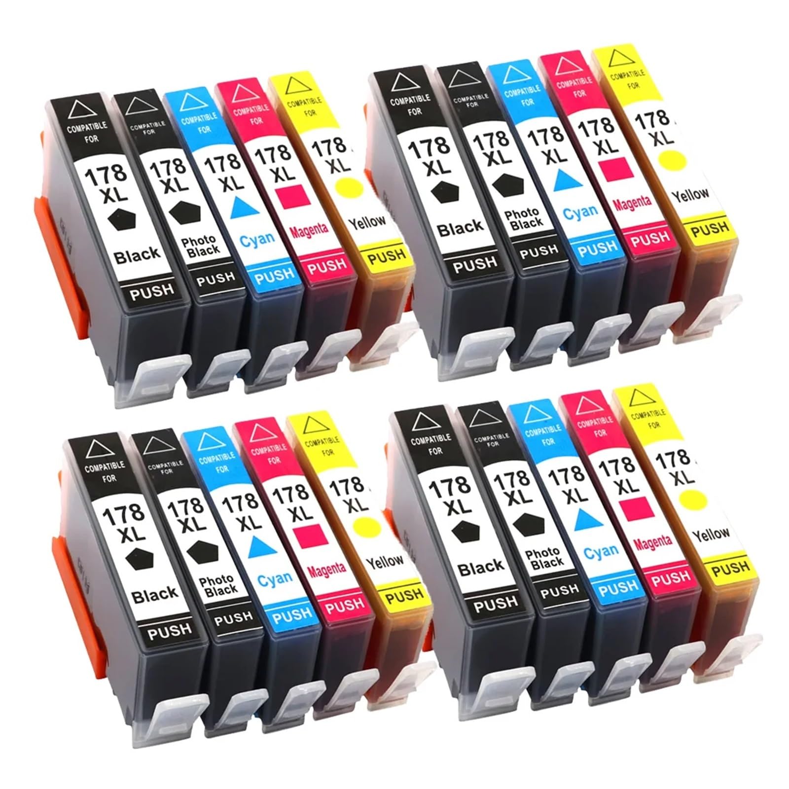 Cartouche d'encre 178XL compatible pour imprimantes B109 B110 B210 C309 (Lot de 4 packs complets)