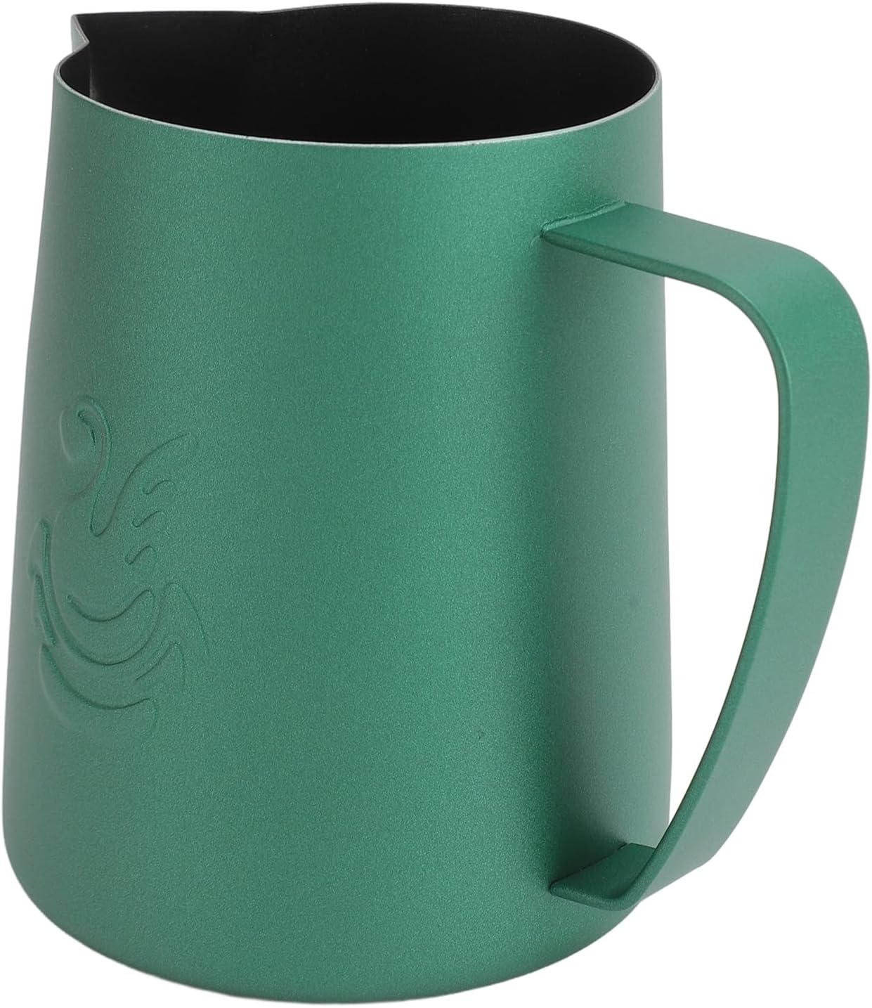 Milk Frothing Pitcher, Latte Art Pitcher 304 Stainless Steel Pointed Spout for Home (Matte Green)